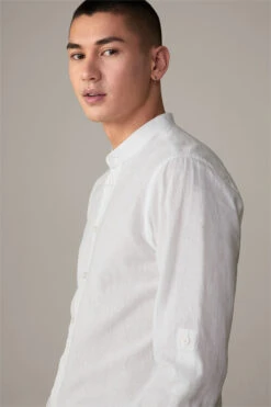 Strellson Baumwoll-Leinen-Hemd Conell, Weiß -Strellson 9602426437662