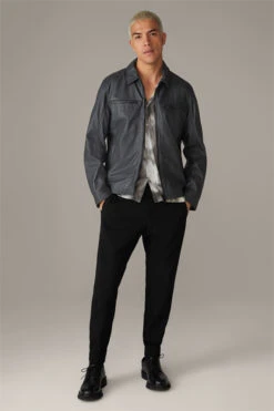 Strellson Lederjacke Overjake, Frost Gray -Strellson 9694473781278
