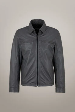 Strellson Lederjacke Overjake, Frost Gray -Strellson 9694477058078