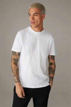 Strellson Baumwoll-T-Shirt Clark, Weiß