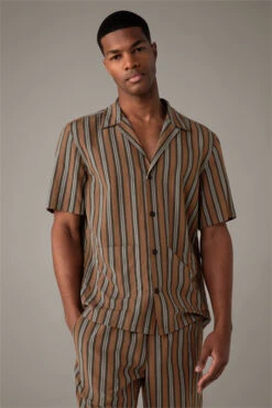 Strellson Streifen-Shirt Clarson, Dunkelbeige/grün