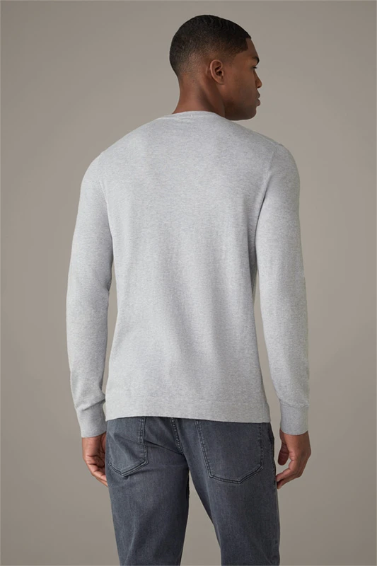 Strellson Baumwoll-Pullover Vincent, Grau Meliert 6 Strellson Baumwoll-Pullover Vincent, Grau Meliert – Bild 4