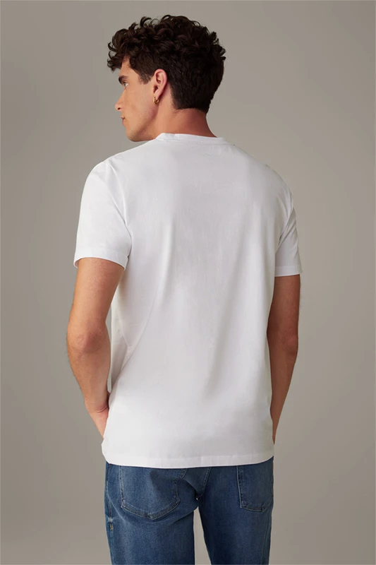 Strellson Cotton Stretch T-Shirt 2er Pack, Weiß 5 Strellson Cotton Stretch T-Shirt 2er Pack, Weiß – Bild 3