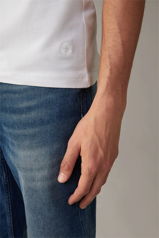 Strellson Cotton Stretch T-Shirt 2er Pack, Weiß 7 Strellson Cotton Stretch T-Shirt 2er Pack, Weiß – Bild 5