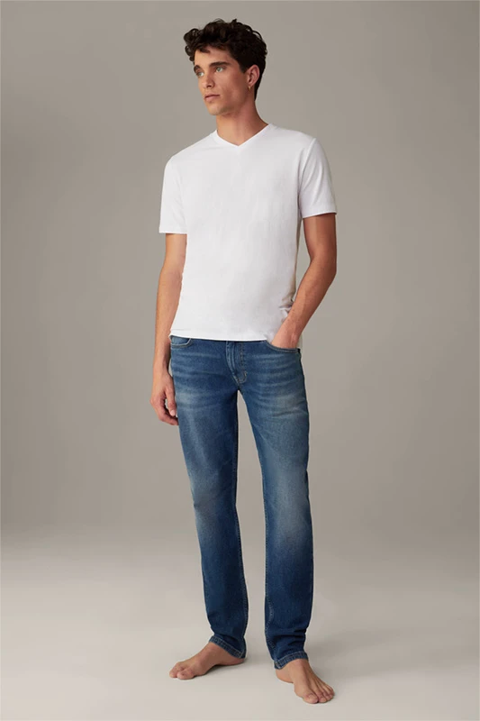 Strellson Cotton Stretch T-Shirt 2er Pack, Weiß 4 Strellson Cotton Stretch T-Shirt 2er Pack, Weiß – Bild 2