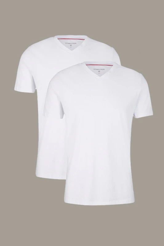 Strellson Cotton Stretch T-Shirt 2er Pack, Weiß 9 Strellson Cotton Stretch T-Shirt 2er Pack, Weiß – Bild 7
